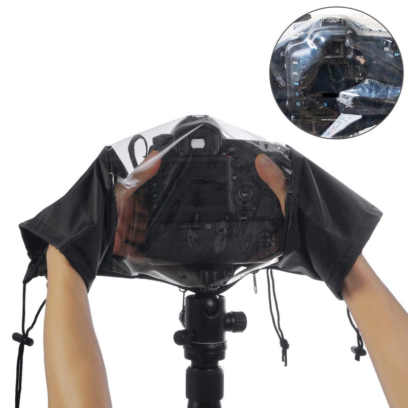 WANBY Waterproof Camera Rain Cover Professional Soft Black Camera Rain Covers for All DSLR SLR Cameras - Image 2